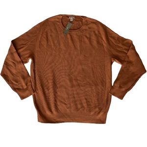 NWT J. Crew knitted sweater. Burnt Orange. Men’s size Large.